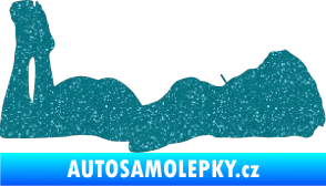 Samolepka Erotická žena 034 pravá Ultra Metalic tyrkysová