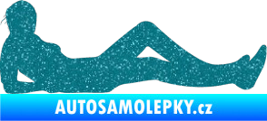 Samolepka Erotická žena 045 pravá Ultra Metalic tyrkysová