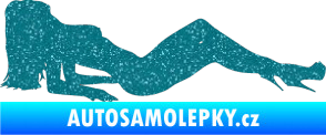 Samolepka Erotická žena 046 pravá Ultra Metalic tyrkysová