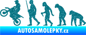 Samolepka Evoluce 002 motokros levá Ultra Metalic tyrkysová