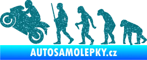 Samolepka Evoluce 004 levá motorkář Ultra Metalic tyrkysová