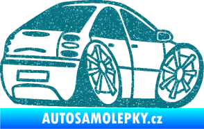 Samolepka Fiat Bravo karikatura pravá Ultra Metalic tyrkysová