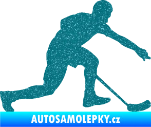 Samolepka Florbal 005 pravá Ultra Metalic tyrkysová
