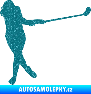 Samolepka Florbal 006 pravá  Ultra Metalic tyrkysová
