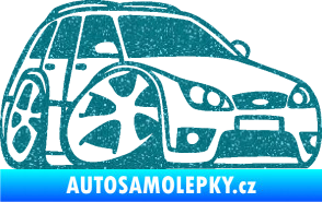 Samolepka Ford Mondeo combi karikatura pravá Ultra Metalic tyrkysová