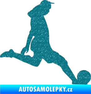 Samolepka Fotbalista 010 pravá Ultra Metalic tyrkysová