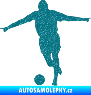 Samolepka Fotbalista 015 levá Ultra Metalic tyrkysová