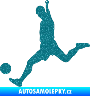 Samolepka Fotbalista 023 levá Ultra Metalic tyrkysová