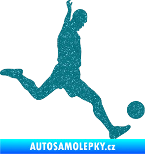 Samolepka Fotbalista 023 pravá Ultra Metalic tyrkysová