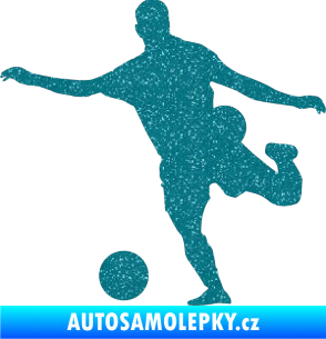 Samolepka Fotbalista 032 levá Ultra Metalic tyrkysová