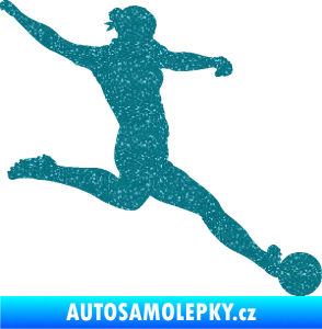 Samolepka Fotbalistka 002 pravá Ultra Metalic tyrkysová