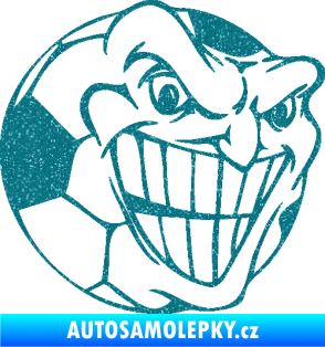 Samolepka Fotbalový míč 002 pravá Ultra Metalic tyrkysová