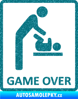 Samolepka Game over varianta baby Ultra Metalic tyrkysová