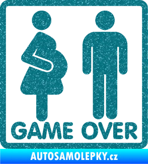 Samolepka Game over varianta jsem v tom Ultra Metalic tyrkysová