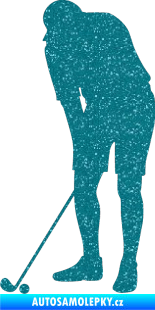 Samolepka Golfista 007 levá Ultra Metalic tyrkysová