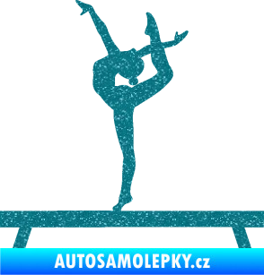 Samolepka Gymnastka 003 levá kladina Ultra Metalic tyrkysová