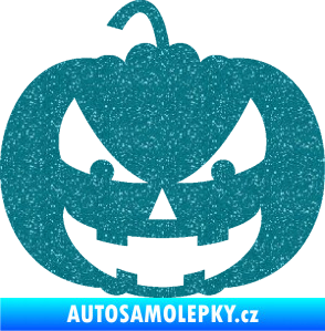 Samolepka Halloween 016 levá dýně Ultra Metalic tyrkysová