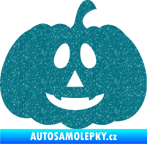 Samolepka Halloween 017 pravá dýně Ultra Metalic tyrkysová