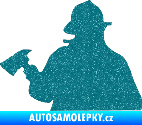 Samolepka Hasič 004 levá Ultra Metalic tyrkysová