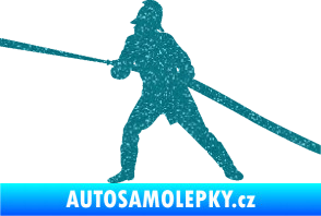 Samolepka Hasič 009 levá Ultra Metalic tyrkysová
