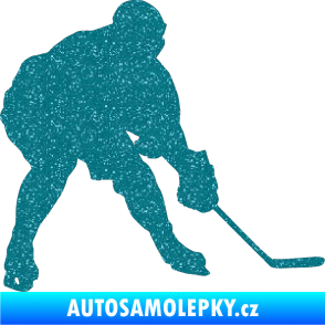 Samolepka Hokejista 016 pravá Ultra Metalic tyrkysová
