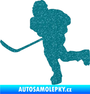 Samolepka Hokejista 017 levá Ultra Metalic tyrkysová