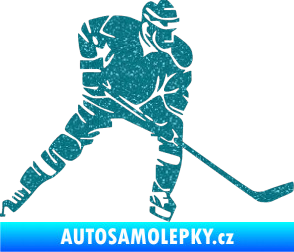 Samolepka Hokejista 026 pravá Ultra Metalic tyrkysová