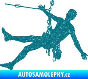 Samolepka Horolezec 002 pravá Ultra Metalic tyrkysová