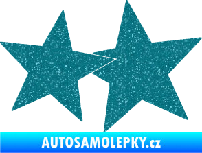 Samolepka Hvězdy 002 pravá spojené Ultra Metalic tyrkysová