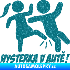 Samolepka Hysterka v autě pravá Ultra Metalic tyrkysová