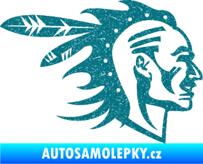 Samolepka Indián 003 pravá Ultra Metalic tyrkysová