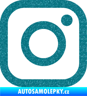 Samolepka Instagram logo Ultra Metalic tyrkysová