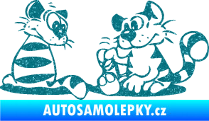 Samolepka Interiér 010 pravá kočičky Ultra Metalic tyrkysová