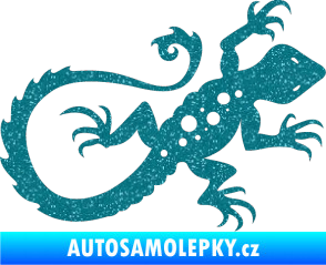 Samolepka Ještěrka 012 pravá Ultra Metalic tyrkysová