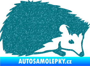 Samolepka Ježek 002 pravá Ultra Metalic tyrkysová