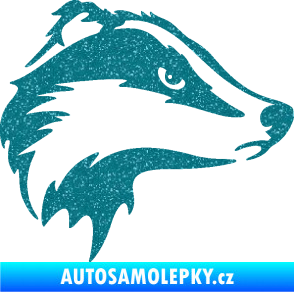 Samolepka Jezevec 002 pravá Ultra Metalic tyrkysová