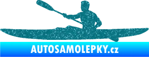 Samolepka Kajakář 003 levá Ultra Metalic tyrkysová