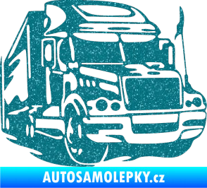 Samolepka Kamion 002 pravá nákladní auto Ultra Metalic tyrkysová