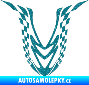 Samolepka Kapota 006 šachovnice Ultra Metalic tyrkysová