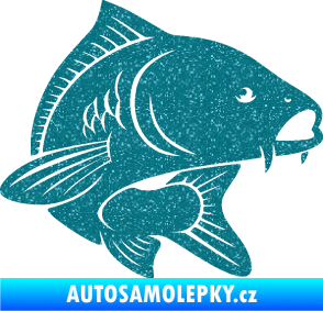 Samolepka Kapr 008 pravá Ultra Metalic tyrkysová