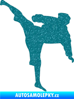 Samolepka Karate 009 levá Ultra Metalic tyrkysová