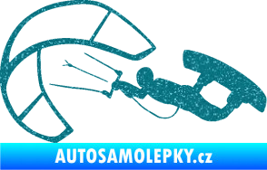 Samolepka Kiteboarding 001 levá Ultra Metalic tyrkysová