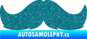 Samolepka Knír 002 movember Ultra Metalic tyrkysová