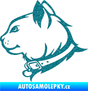 Samolepka Kočka 003 levá Ultra Metalic tyrkysová