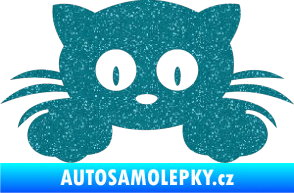 Samolepka Kočka 007 levá Ultra Metalic tyrkysová