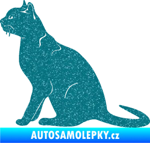 Samolepka Kočka 021 levá Ultra Metalic tyrkysová