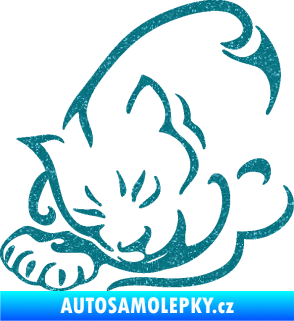Samolepka Kočka 030 levá Ultra Metalic tyrkysová
