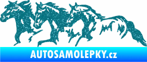 Samolepka Koníci 004 levá stádo Ultra Metalic tyrkysová