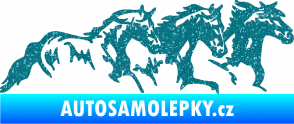 Samolepka Koníci 004 pravá stádo Ultra Metalic tyrkysová