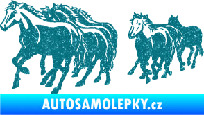 Samolepka Koníci 005 stádo levá Ultra Metalic tyrkysová